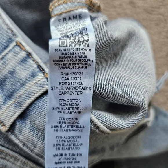 FRAME Modern Pocket Jeans Carpenter Size 26 - Picture 10 of 10